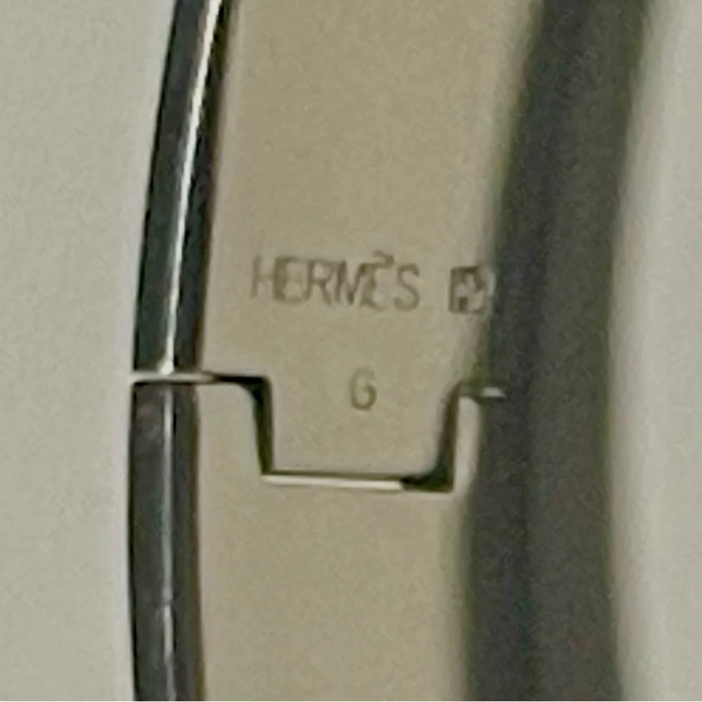 Hermès Clic Clac H Bracelet PM Pink Palladium Enamel Narrow Bangle - Picture 3 of 8